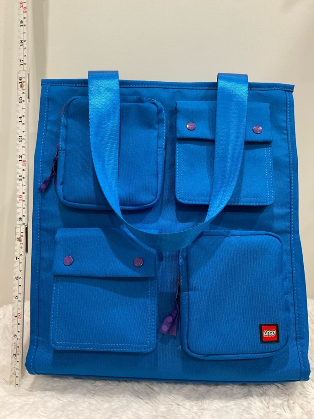 Lego Bright Blue Tote with Purple Accents